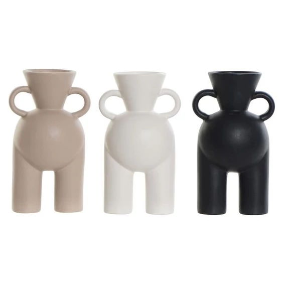 Váza porcelán 11,5x9x19,5 cm színes 3 féle