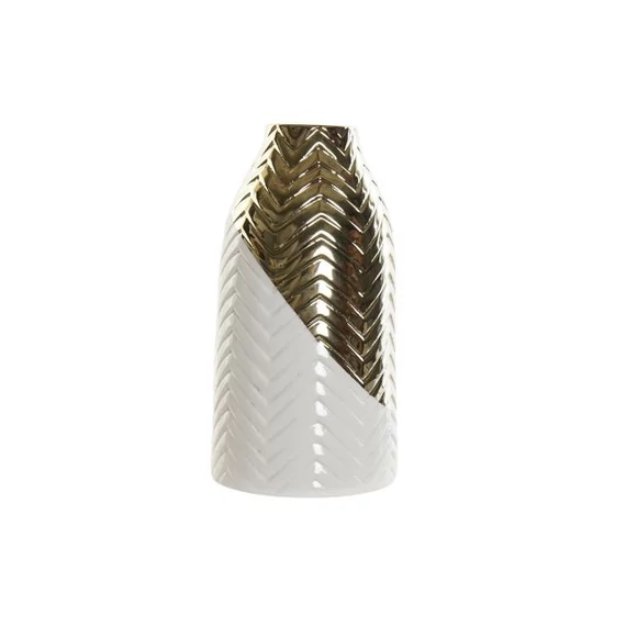 Váza porcelán 11,7x11,7x22,3 cm fehér, arany
