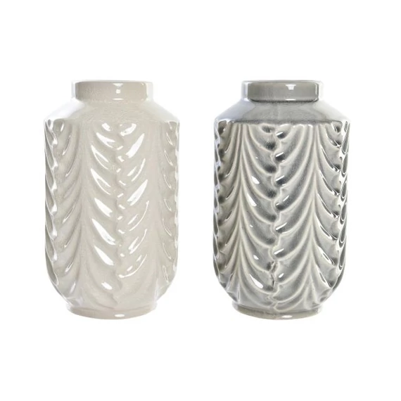 Váza porcelán 14x14x24 cm bézs, szürke 2 féle
