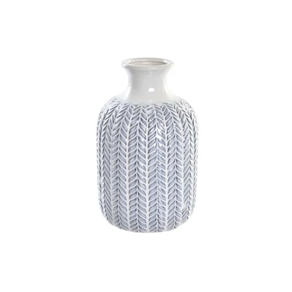 Váza porcelán 16x16x25 cm kék, fehér