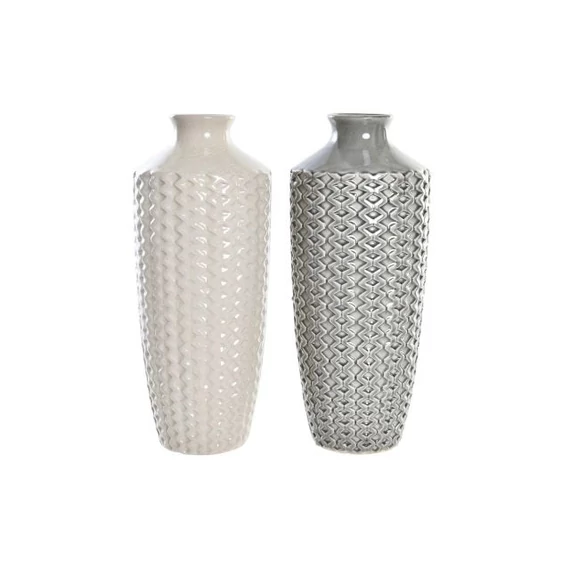 Váza porcelán 16x16x40 cm szürke, bézs 2 féle