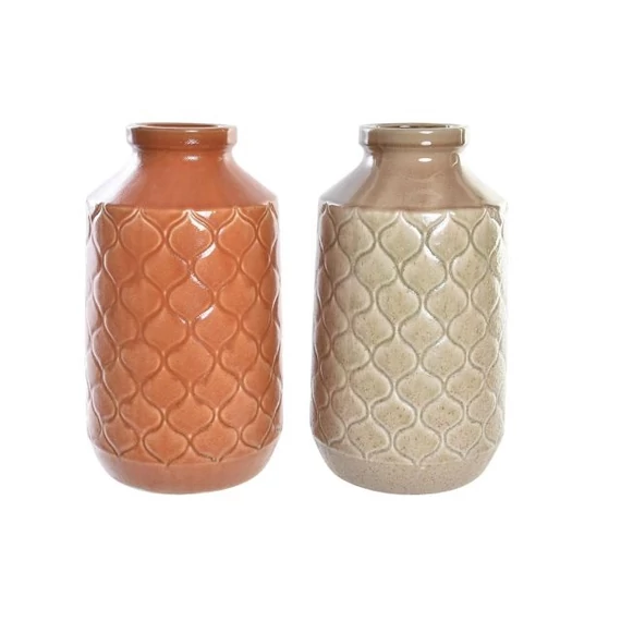 Váza porcelán 20x20x35 cm zöld, narancssárga 2 féle