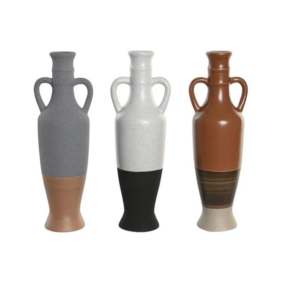 Váza porcelán 9,6x9x29 cm színes 3 féle