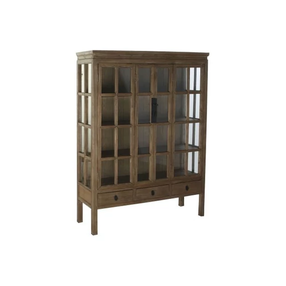 Vitrin fa, üveg 130x45x175 cm sötétbarna