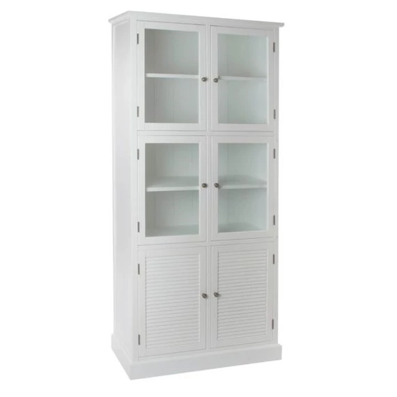 Vitrin fa, üveg 90x37x196 cm fehér