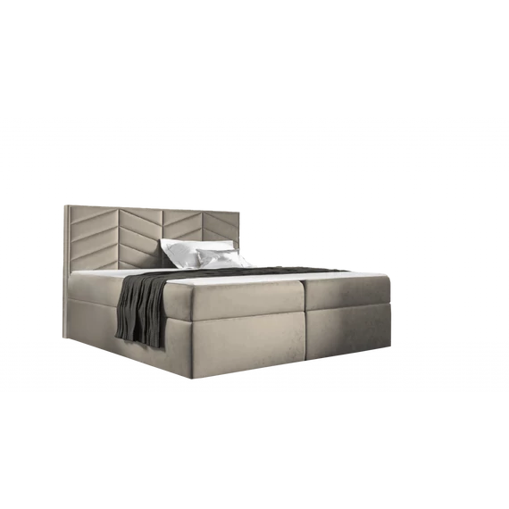 ST6 világosbézs boxspring ágy