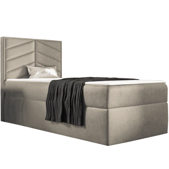 ST7 világosbézs boxspring ágy