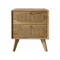 Éjjeli szekrény gumifa, rattan, fém 40x30x48 cm natúr