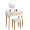 Fésülködő asztal mdf 80x40x125 cm fehér, natúr S/2