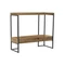 Konzol asztal lucfenyő, fém 90x35x80 cm világosbarna, fekete