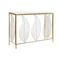 Konzol asztal tükör leveles fém, üveg 111x32x77 cm arany