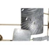 Kép 3/4 - Dekoráció falra absztrakt fém 145x7x83 cm égkék, arany