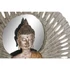 Kép 4/4 - Dekoráció falra tükör Buddha poly, üveg 59x5x59 cm réz, bézs