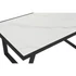 Kép 3/7 - Dohányzó asztal fém, kő 120x60x43 cm fehér, fekete