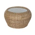Kép 2/5 - Dohányzóasztal rattan, üveg 82x82x48 cm natúr