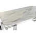 Kép 3/8 - Ebédlőasztal acél, üveg 180x90x76 cm ezüst, fehér