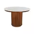 Kép 2/6 - Ebédlőasztal márvány, fém 110x110x76 cm réz, fehér