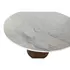 Kép 3/6 - Ebédlőasztal márvány, fém 110x110x76 cm réz, fehér