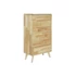 Kép 2/7 - Fiókos szekrény gumifa, mdf 60x30x108 cm natúr