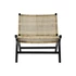 Kép 6/7 - Fotel fonott teakfa, rattan 65x78x68 cm fekete, natúr