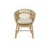 Kép 6/7 - Fotel párnával rattan, pamut 62x65x85 cm natúr, fehér