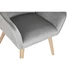 Kép 3/8 - Fotel poliészter, fa 65x67x93 cm világosszürke, natúr