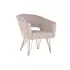 Kép 2/9 - Fotel poliészter, fém 70x65x74 cm halvány rózsaszín, arany