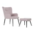 Kép 2/7 - Fotel szett poliészter, fém 70x60x84 cm pink, fekete S/2