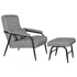 Kép 2/8 - Fotel szett poliészter, fém 72x91,5x91,5 cm fehér, fekete S/2