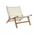 Kép 2/7 - Fotel teakfa, pvc 65x80x68 cm fehér, natúr