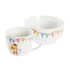 Kép 4/6 - Gyermek étkészlet porcelán, csontporcelán 19x19x2 cm színes, fehér 2 féle S/3