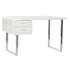 Kép 2/8 - Íróasztal mdf, fém 120x55x76 cm fehér, ezüst