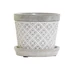 Kép 2/4 - Kaspó alátéttel cement 12,5x12,5x11,5 cm szürke