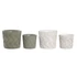 Kép 2/4 - Kaspó szett cement 17x17x15 cm szürke, fehér 2 féle S/2