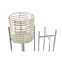 Kép 5/5 - Kaspó szett fém, rattan 21x21x77 cm fehér, barna S/2