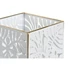 Kép 3/4 - Kaspó szett leveles fém 15x15x15 cm fehér, arany S/3