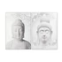 Kép 2/5 - Kép Buddha keretes hungarocell, vászon 82,5x4,5x122,5 cm fehér, ezüst 2 féle
