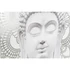 Kép 5/5 - Kép Buddha keretes hungarocell, vászon 82,5x4,5x122,5 cm fehér, ezüst 2 féle
