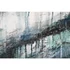 Kép 4/4 - Kép absztrakt kézzel festett vászon, hungarocell 130x5x155 cm kék, fehér
