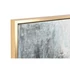 Kép 3/4 - Kép absztrakt kézzel festett vászon, hungarocell 131x4x131 cm kék, fehér