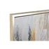 Kép 3/4 - Kép absztrakt kézzel festett vászon, hungarocell 187x4x126 cm szürke, arany