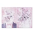 Kép 2/4 - Kép macska vászon, fenyő 50x1,8x70 cm pink, lila 2 féle