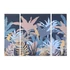 Kép 2/4 - Kép szett jungle vászon, mdf 140x3,8x100 cm kék, türkizkék S/3