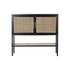 Kép 8/9 - Kisbútor császárfa, mdf, rattan 110x30x100 cm fekete, natúr