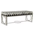 Kép 2/6 - Kispad rombusz bőr, acél 122x41x44 cm fehér, fekete