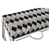 Kép 3/6 - Kispad rombusz bőr, acél 122x41x44 cm fehér, fekete
