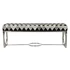 Kép 6/6 - Kispad rombusz bőr, acél 122x41x44 cm fehér, fekete
