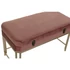 Kép 3/7 - Kispad szett bársony, fém 80x40x47 cm pink, arany S/2