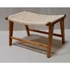 Kép 2/2 - Kispad teakfa, rattan 65x47x40 cm fehér