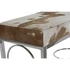 Kép 5/6 - Kispad tehén bőr, acél 122x41x44 cm világosbarna